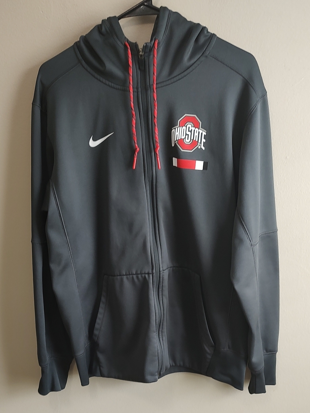 NIKE Ohio State Buckeyes Logo Stack Performance Full-Zip Hoodie Men's size Med.
